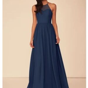 Azazie Kailyn Dark Navy Maxi Dress